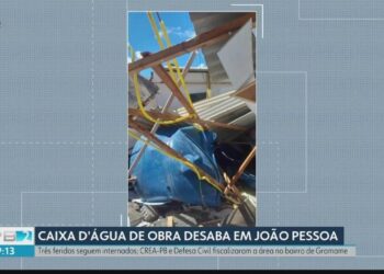 Três trabalhadores seguem internados após queda de caixa d’água em obra em João Pessoa